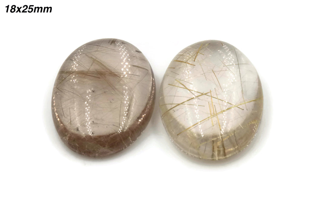 Rutile Quartz Oval 15-25mm-Planet Gemstones