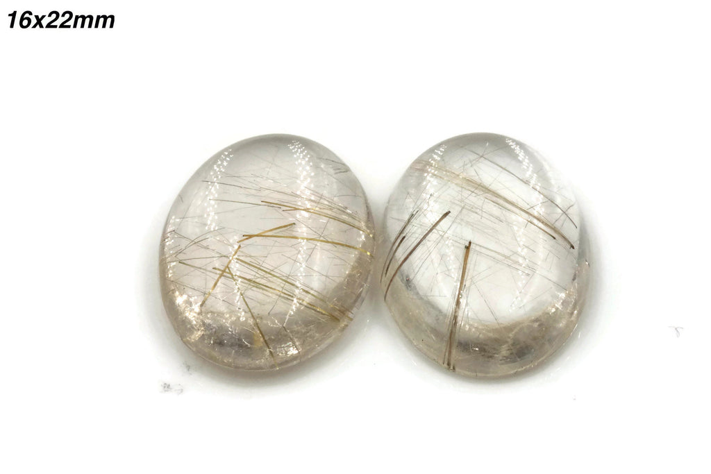 Rutile Quartz Oval 15-25mm-Planet Gemstones