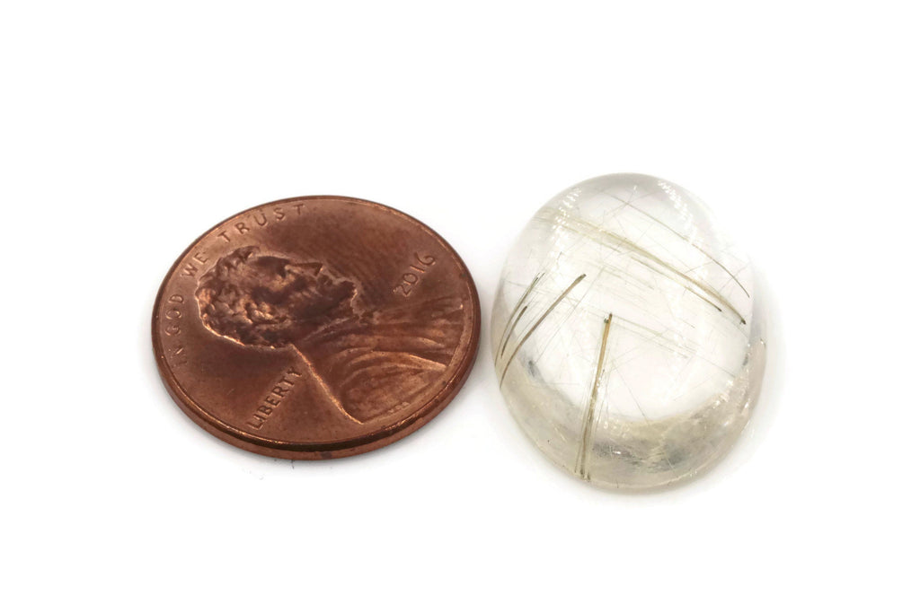 Rutile Quartz Oval 15-25mm-Planet Gemstones