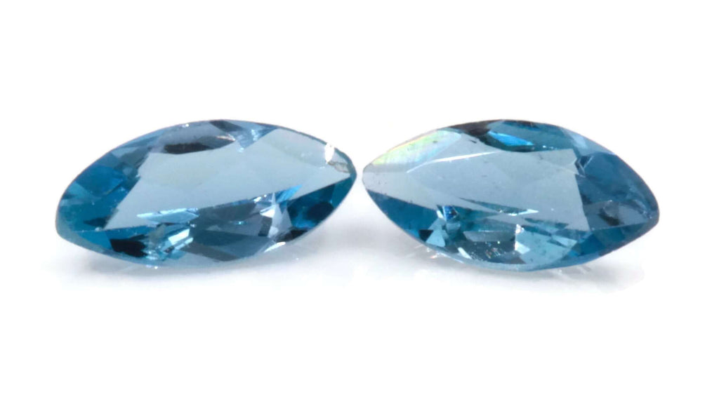 Aquamarine Natural MQ shape 2PCS SET 6x3mm, 0.36ct-Aquamarine-Planet Gemstones