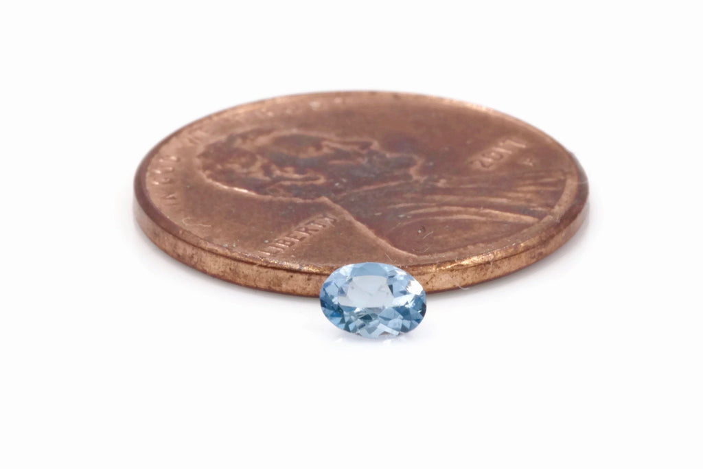 Natural Aquamarine 5PCS SET 4x3mm, 0.7ct-Aquamarine-Planet Gemstones