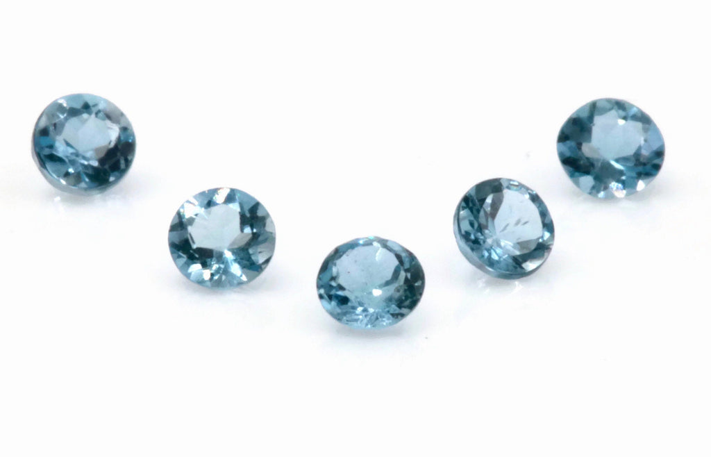 Natural Aquamarine RD shape 5PCS SET 2.5mm, 0.30ct-Aquamarine-Planet Gemstones