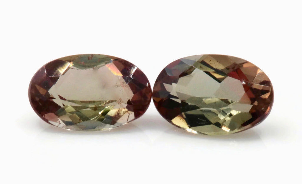 Natural Andalusite Andalusite Gemstone Genuine Andalusite Poor Man Alexandrite Faceted Andalusite DIY ANDALUSITE 2PCS SET 6x4mm 0.96ct-Planet Gemstones