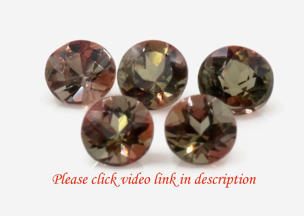 Natural Andalusite Andalusite Gemstone Genuine Andalusite Poor Man Alexandrite Faceted Andalusite DIY ANDALUSITE 5PCS SET 3mm 0.7ct-Planet Gemstones
