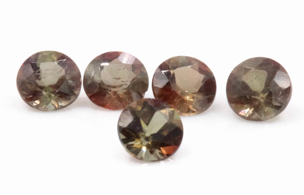 Natural Andalusite Andalusite Gemstone Genuine Andalusite Poor Man Alexandrite Faceted Andalusite DIY ANDALUSITE 5PCS SET 3.5mm 0.9ct-Planet Gemstones