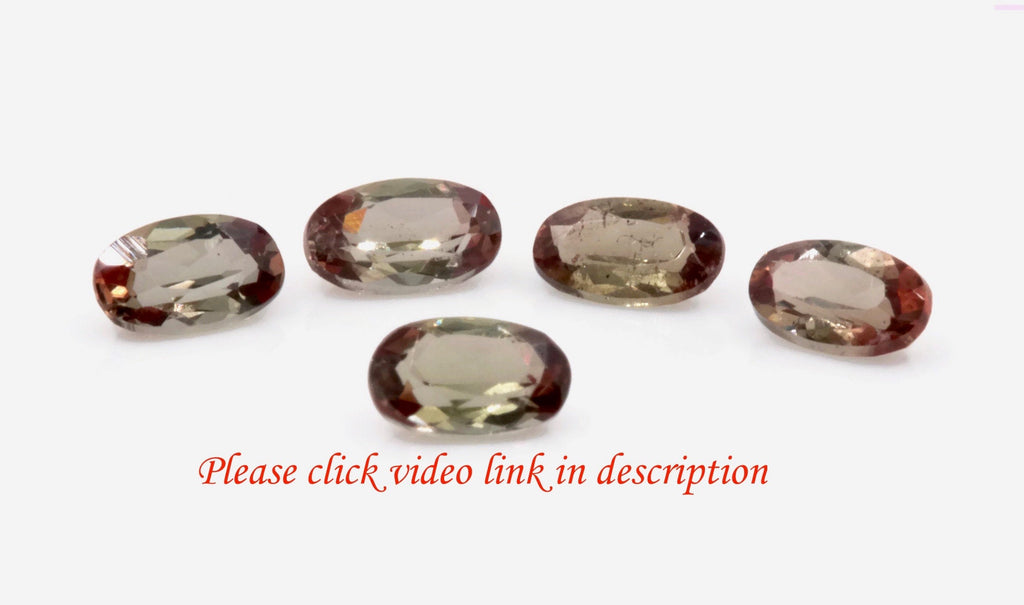 Natural Andalusite Andalusite Gemstone Genuine Andalusite Poor Man Alexandrite Faceted Andalusite DIY ANDALUSITE 5PCS SET 5x3mm 1.1ct-Planet Gemstones