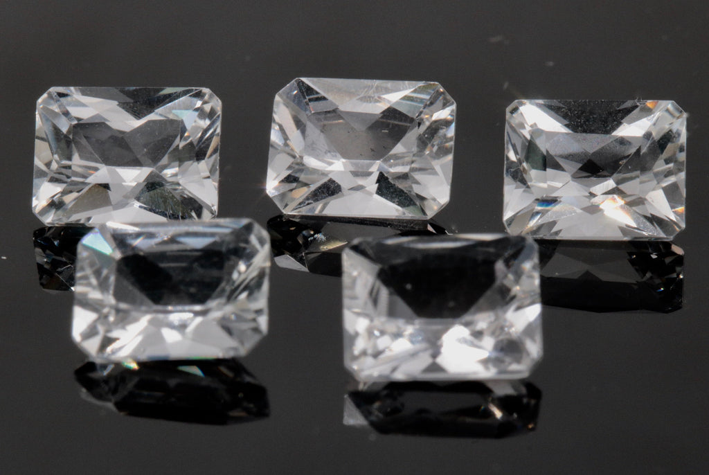 Natural Rock Crystal DIY Jewelry Quartz faceted quartz stone white quartz beads rock crystal Emerald Cut 9x7mm DIY Jewelry Supplies-Planet Gemstones