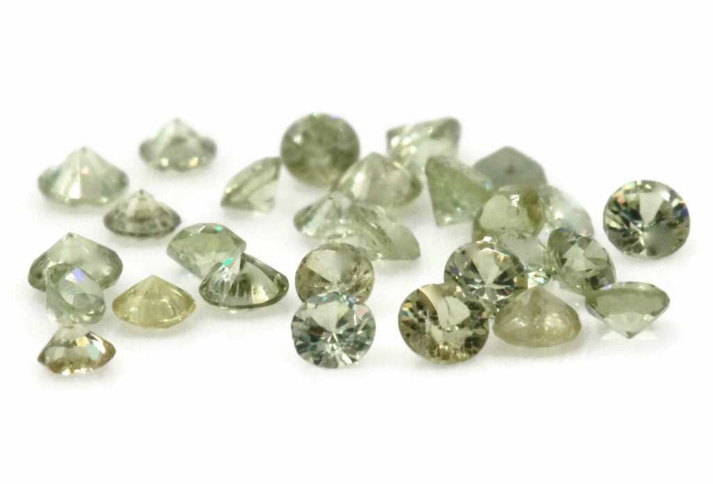 Natural Demantoid Garnet Melee Garnet Demantoid Garnet January Gemstone 1.5mm Round 5PCS SET DIY Jewelry Loose Stone SKU:00111030-Planet Gemstones