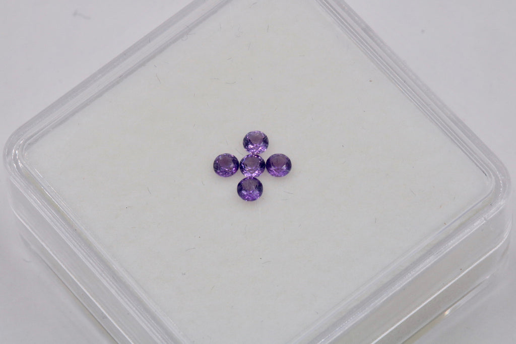 Natural amethyst gemstone Melee amethyst loose stone genuine amethyst stone amethyst loose stone february birthstone 5PCS SET 2.5mm-Planet Gemstones