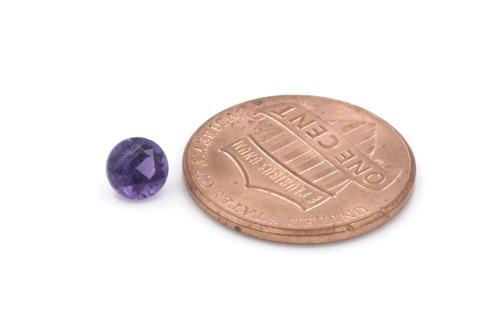 Natural amethyst gemstone amethyst faceted loose stone genuine amethyst stone loose amethyst amethyst loose stone 5mm 0.49ct-Planet Gemstones