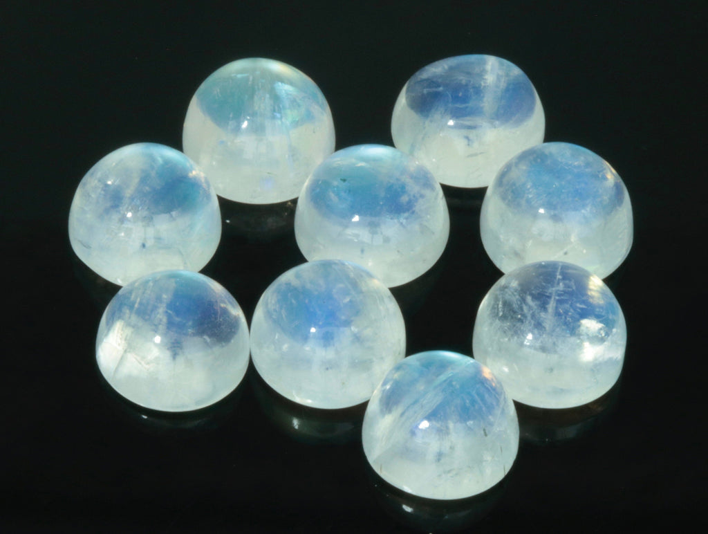 Moonstone cabs 9mm-Planet Gemstones
