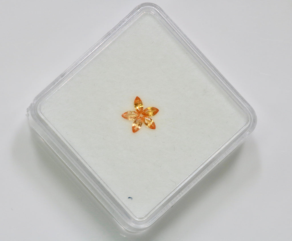 Natural sapphire Orange Sapphire Melee Sapphire yellow sapphire sapphire marquise sapphire DIY Jewelry 5 PCS SET 4x2mm 0.47ct-Planet Gemstones