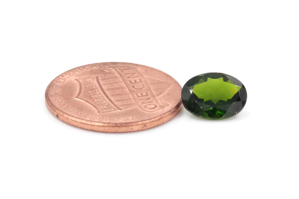 Natural Chrome diopside Green Gemstone Russian diopside Green Diopside DIY jewelry supplies Faceted Chrome diopside 9x7mm Oval-Planet Gemstones