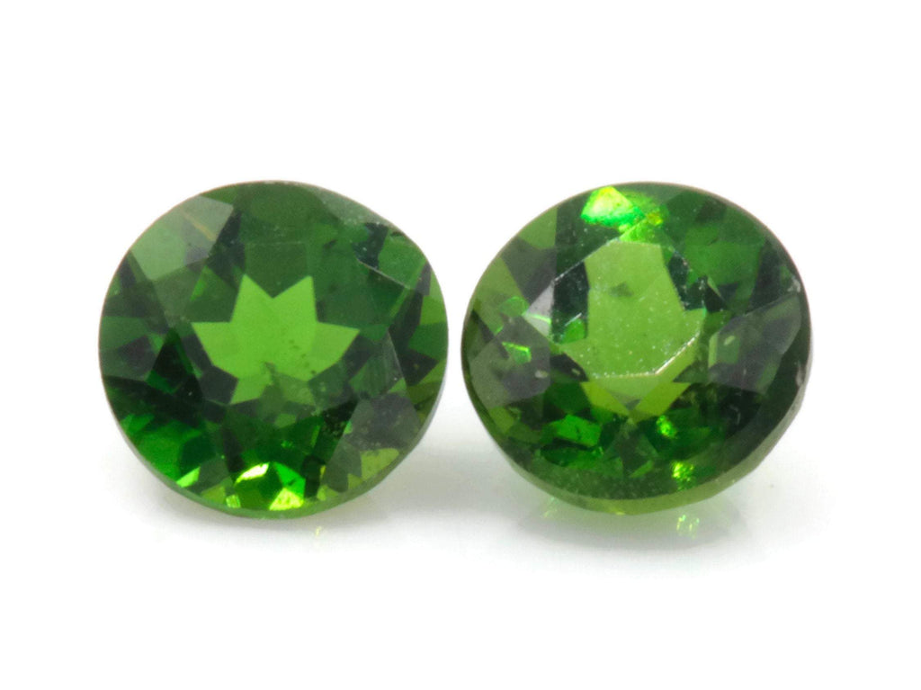 Natural Chrome diopside Green Gemstone Russian diopside Green Diopside DIY jewelry supplies Faceted Chrome diopside 4mm RD pair-Planet Gemstones
