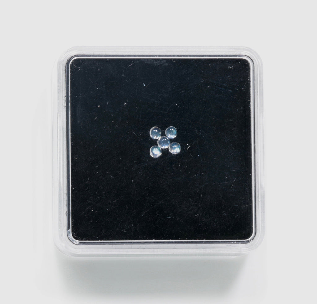 Natural Moonstone Blue moonstone Rainbow Moonstone June Birthstone Moonstone DIY jewelry Supplies Moonstone cabs Round 2.25mm 5PCS 0.26ct-Planet Gemstones