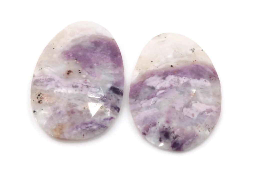 Natural Opal Opal Opal Rose Cut Gemstone Purple Opal Rose cut Matching Pair DIY Jewelry Supply DIY Jewelry Supplies-Planet Gemstones