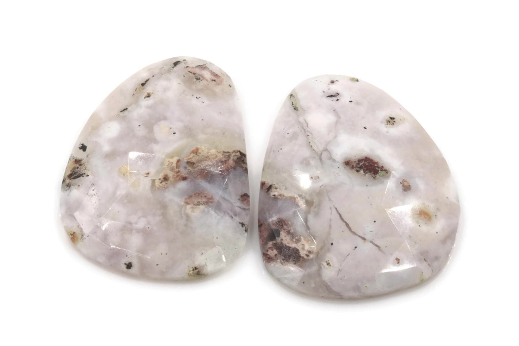 Natural Opal Opal Opal Rose Cut Gemstone Purple Opal Rose cut Matching Pair DIY Jewelry Supply DIY Jewelry Supplies-Planet Gemstones