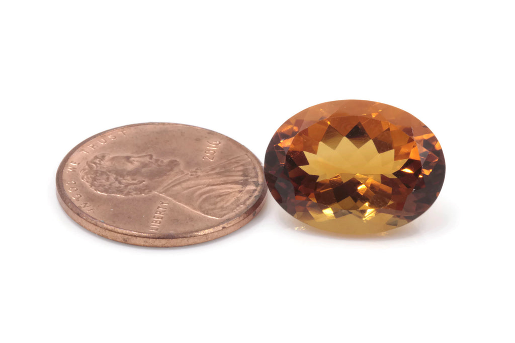 Natural Citrine Quartz DIY Jewelry Supply Citrine faceted Citrine Gemstone November Birthstone Golden Madeira Citrine 16x12mm 8.4ct-Planet Gemstones