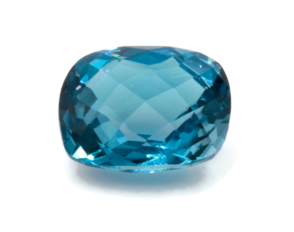 Natural Blue Topaz Gemstone 11x9mm 4.85ct Genuine Blue Topaz Faceted Checkered Blue Topaz November Birthstone Topaz Loose Blue Topaz SKU:111289-Planet Gemstones
