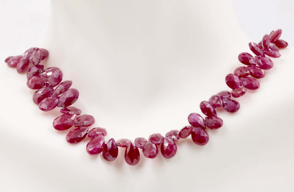 Genuine ruby beads Ruby bead necklace ruby gemstone beads ruby fuchsite beads necklace for women ruby necklace 5-8mm, 10 inches-Ruby-Planet Gemstones