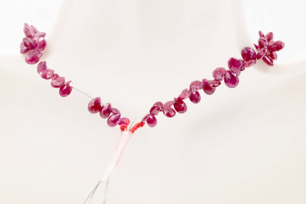 Genuine ruby beads Ruby bead necklace ruby gemstone beads ruby fuchsite beads necklace for women ruby necklace 5-8mm, 10 inches-Ruby-Planet Gemstones