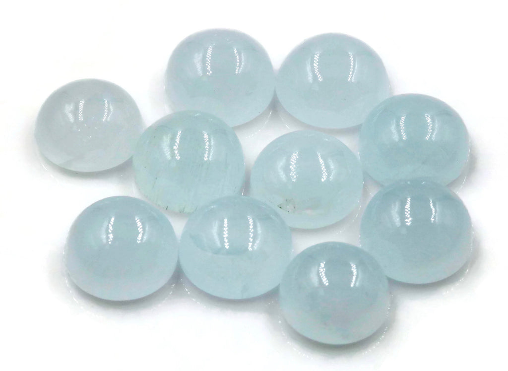 Aquamarine Cabochon 9mm-Aquamarine-Planet Gemstones