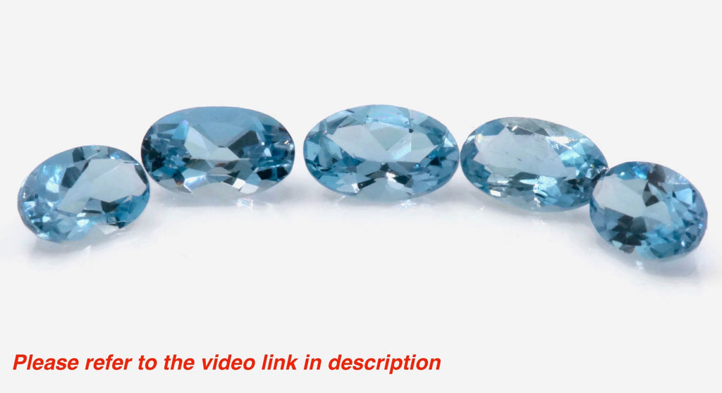 Natural Aquamarine 5PCS SET 5x3mm, 1ct-Aquamarine-Planet Gemstones