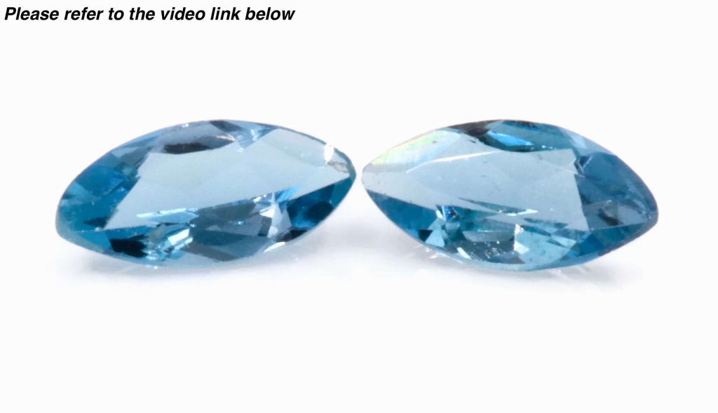 Aquamarine Natural MQ shape 2PCS SET 6x3mm, 0.36ct-Aquamarine-Planet Gemstones