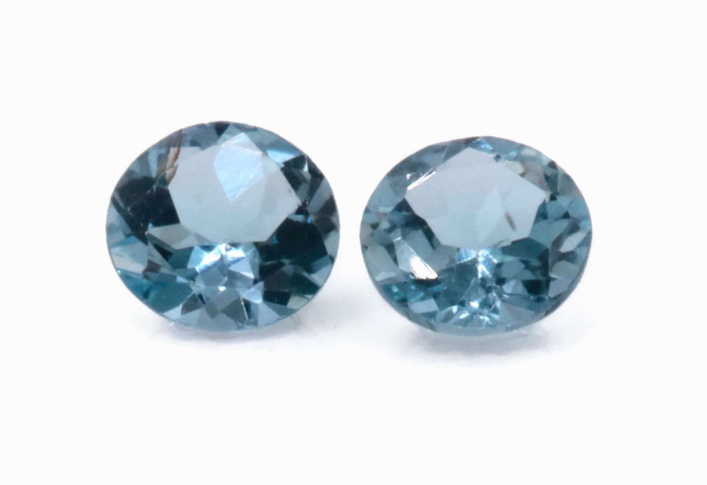 Aquamarine Natural Aquamarine RD shape 2PCS SET 3.5mm, 0.28ct-Aquamarine-Planet Gemstones