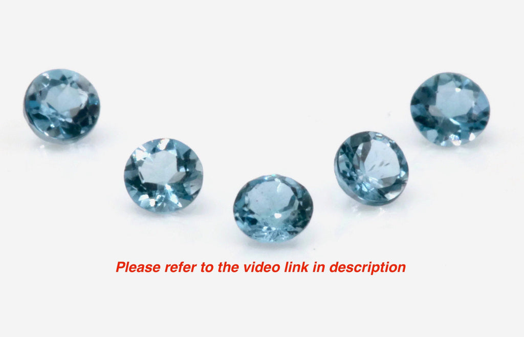 Natural Aquamarine RD shape 5PCS SET 2.5mm, 0.30ct-Aquamarine-Planet Gemstones