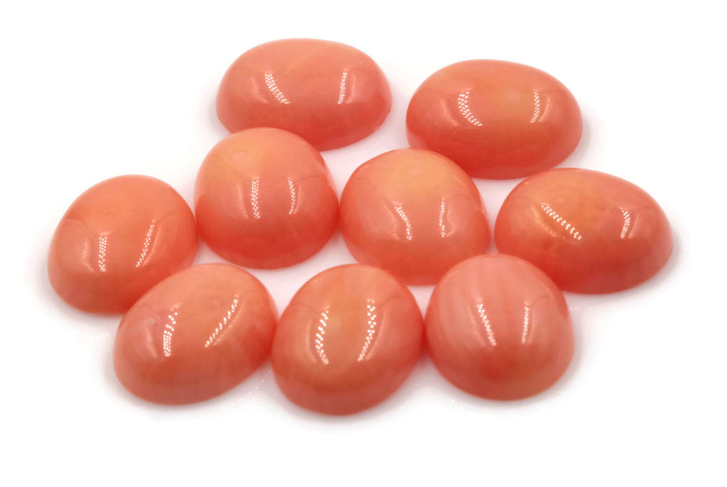 Natural Salmon Coral Gemstone Genuine Coral Stone Taiwan Coral DIY Jewelry Supplies 10x8mm OV DIY Jewelry Supplies-Planet Gemstones