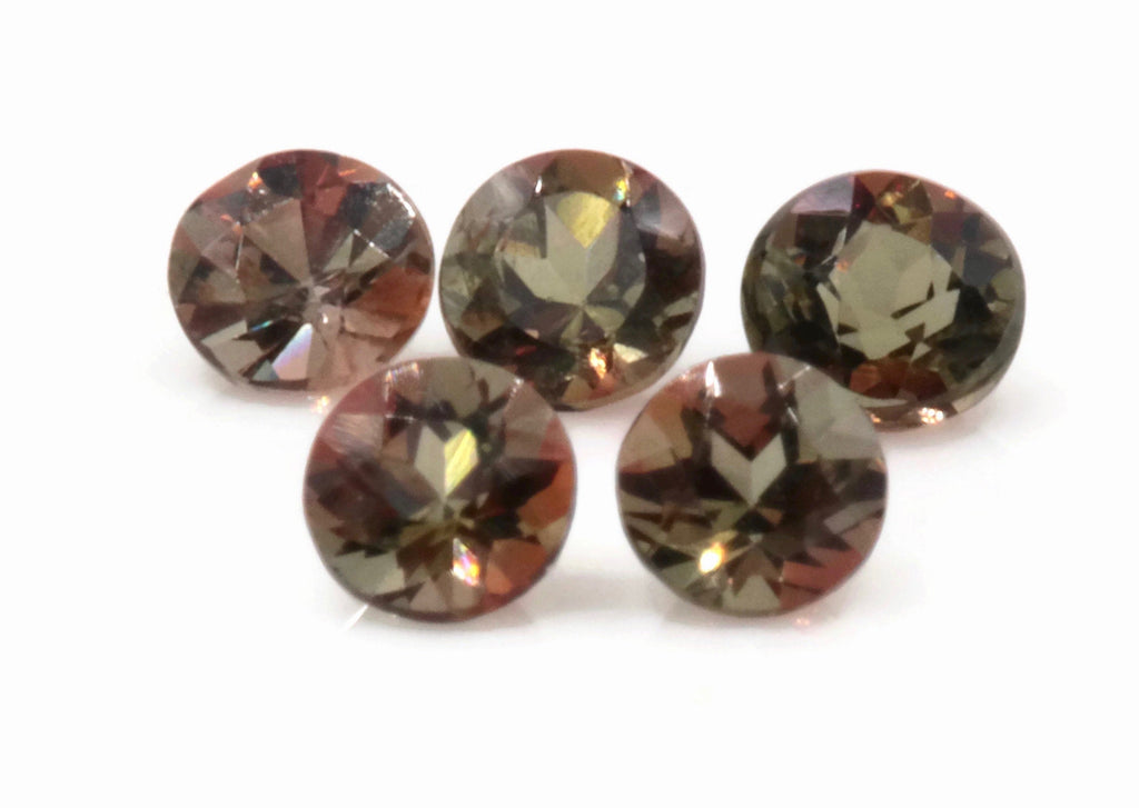 Natural Andalusite Andalusite Gemstone Genuine Andalusite Poor Man Alexandrite Faceted Andalusite DIY ANDALUSITE 5PCS SET 3mm 0.7ct-Planet Gemstones