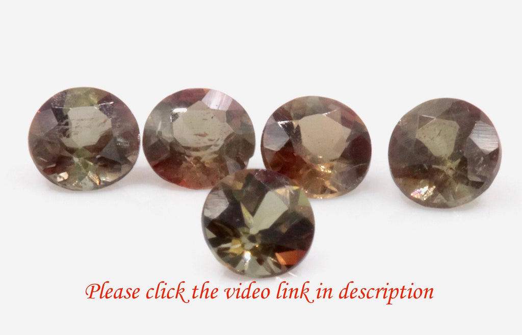 Natural Andalusite Andalusite Gemstone Genuine Andalusite Poor Man Alexandrite Faceted Andalusite DIY ANDALUSITE 5PCS SET 3.5mm 0.9ct-Planet Gemstones