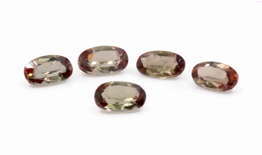 Natural Andalusite Andalusite Gemstone Genuine Andalusite Poor Man Alexandrite Faceted Andalusite DIY ANDALUSITE 5PCS SET 5x3mm 1.1ct-Planet Gemstones
