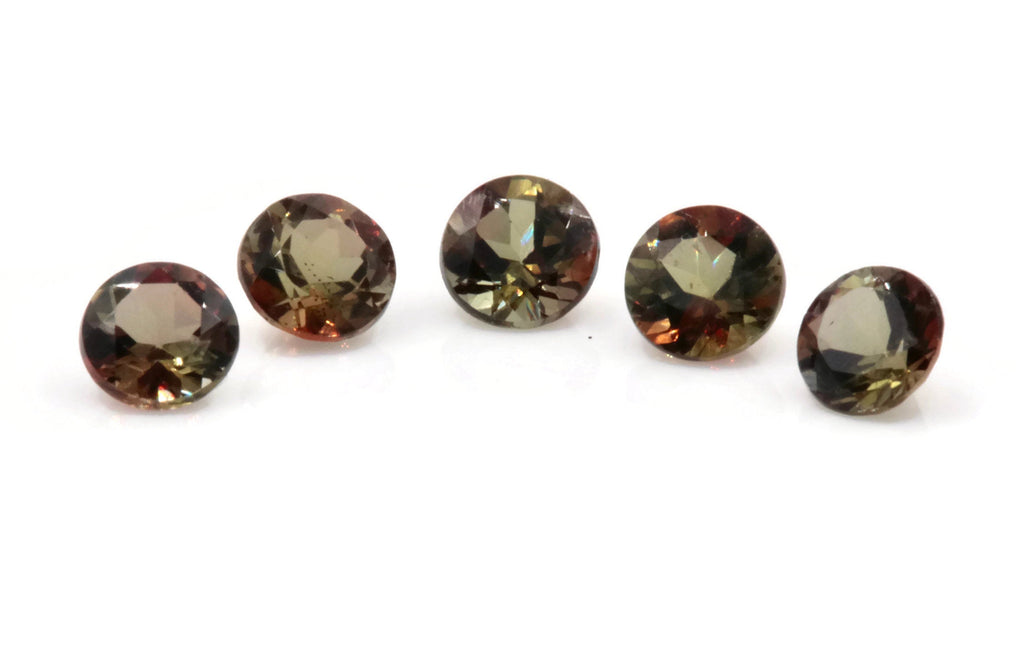 Natural Andalusite Andalusite Gemstone Genuine Andalusite Poor Man Alexandrite Faceted Andalusite DIY ANDALUSITE 5PCS SET 4mm 1.35ct-Planet Gemstones