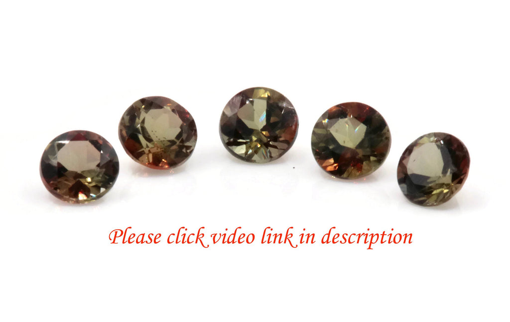 Natural Andalusite Andalusite Gemstone Genuine Andalusite Poor Man Alexandrite Faceted Andalusite DIY ANDALUSITE 5PCS SET 4mm 1.35ct-Planet Gemstones