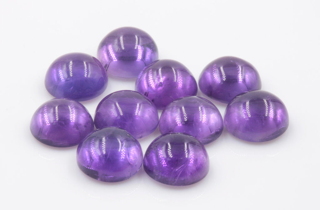 Natural amethyst gemstone amethyst cabochon loose stone genuine amethyst stone loose amethyst amethyst loose stone 9mm 2.83ct-Planet Gemstones