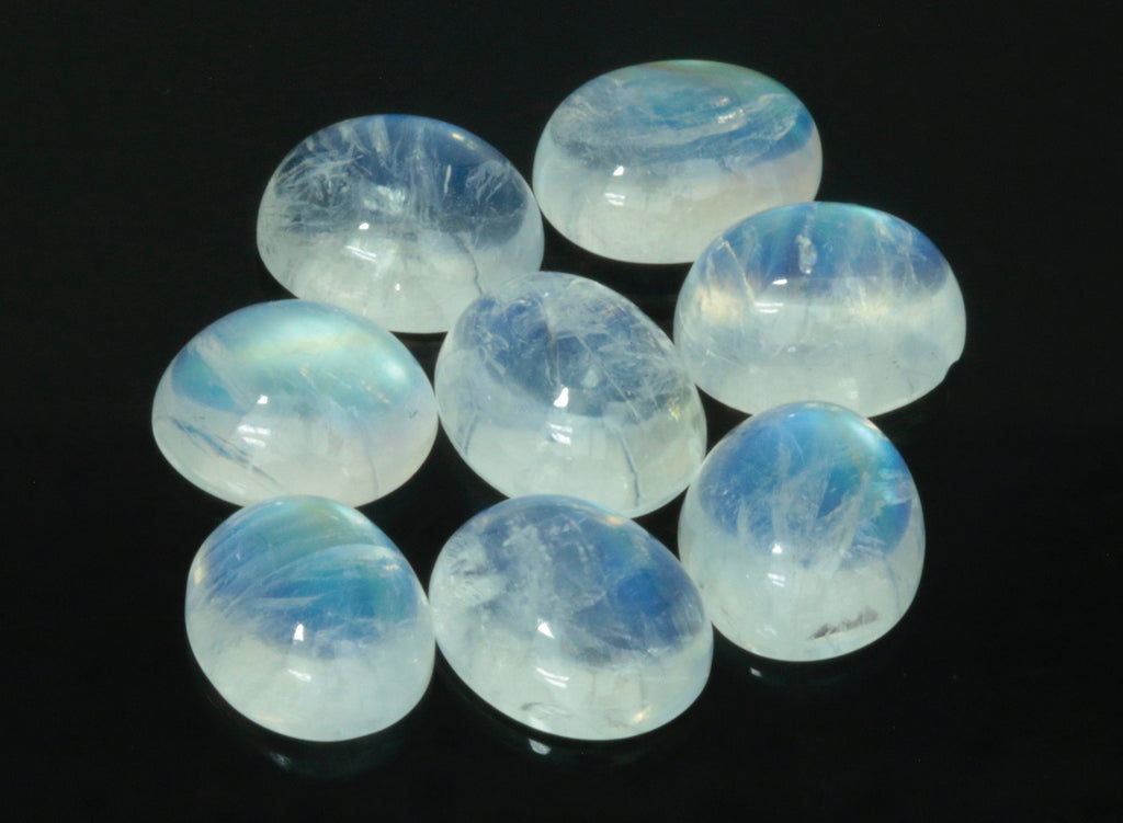 Natural Moonstone Blue moonstone Rainbow Moonstone June Birthstone Moonstone DIY jewelry Supplies Moonstone cabs 11x9mm 1 pc 3.97ct-Planet Gemstones