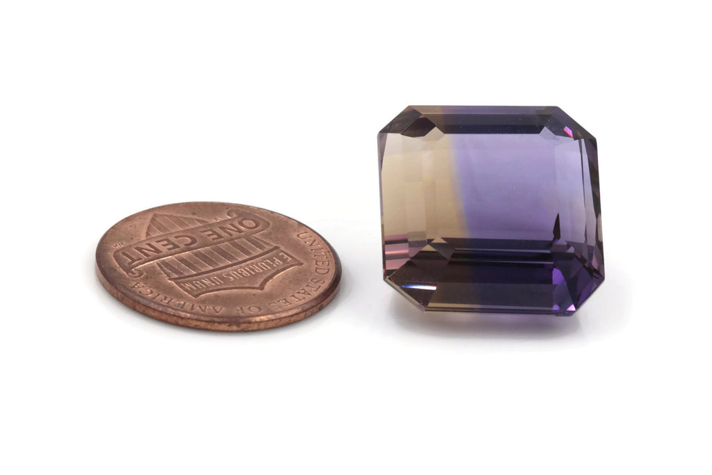natural ametrine gemstone/ faceted ametrine loose stone/genuine ametrine for jewelry/ametrine gem stone ametrine loose 17mm 26.8ct-Planet Gemstones