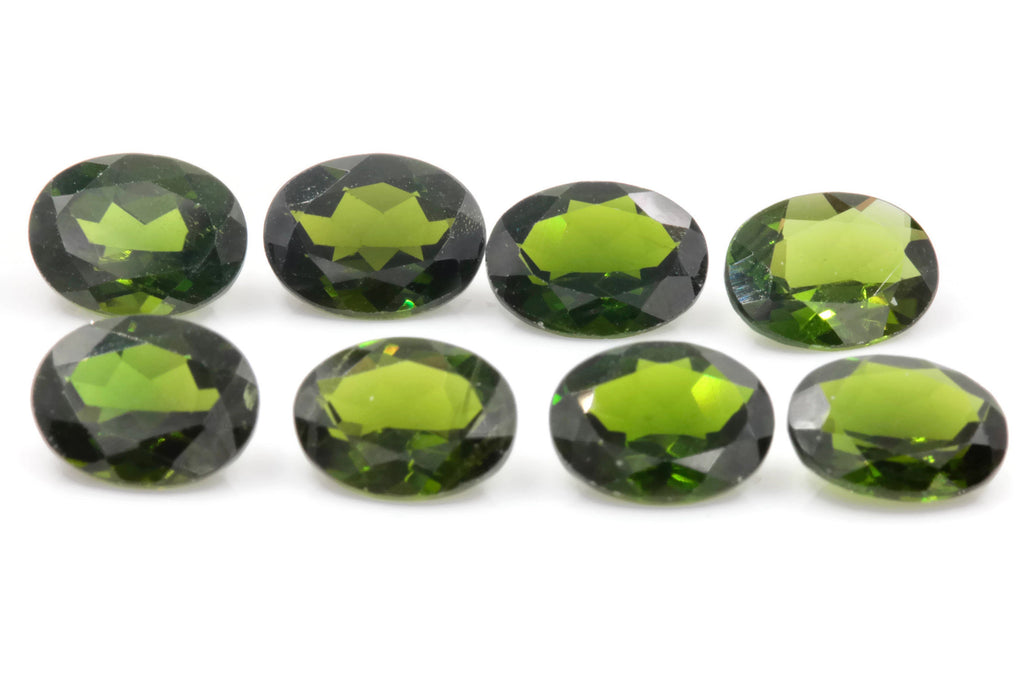 Natural Chrome diopside Green Gemstone Russian diopside Green Diopside DIY jewelry supplies Faceted Chrome diopside 9x7mm Oval-Planet Gemstones