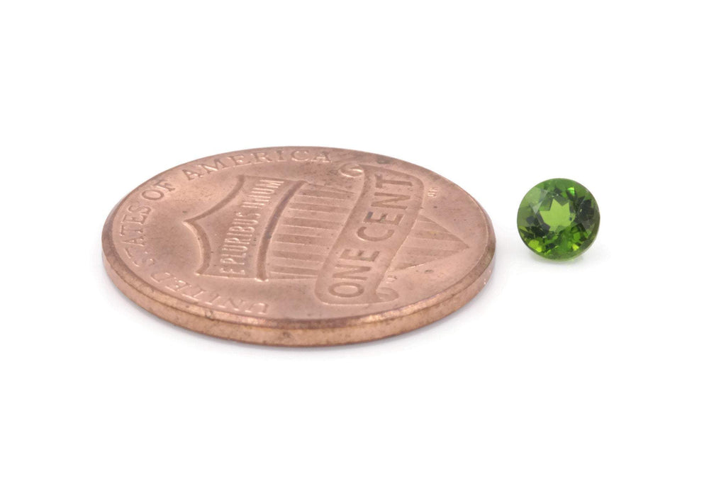 Natural Chrome diopside Green Gemstone Russian diopside Green Diopside DIY jewelry supplies Faceted Chrome diopside 4mm RD pair-Planet Gemstones