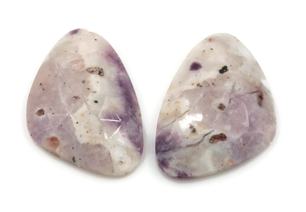 Natural Opal Opal Opal Rose Cut Gemstone Purple Opal Rose cut Matching Pair DIY Jewelry Supply DIY Jewelry Supplies-Planet Gemstones