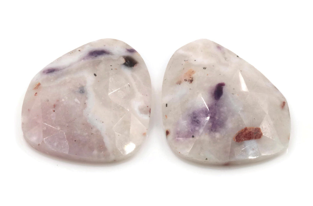 Natural Opal Opal Opal Rose Cut Gemstone Purple Opal Rose cut Matching Pair DIY Jewelry Supply DIY Jewelry Supplies-Planet Gemstones