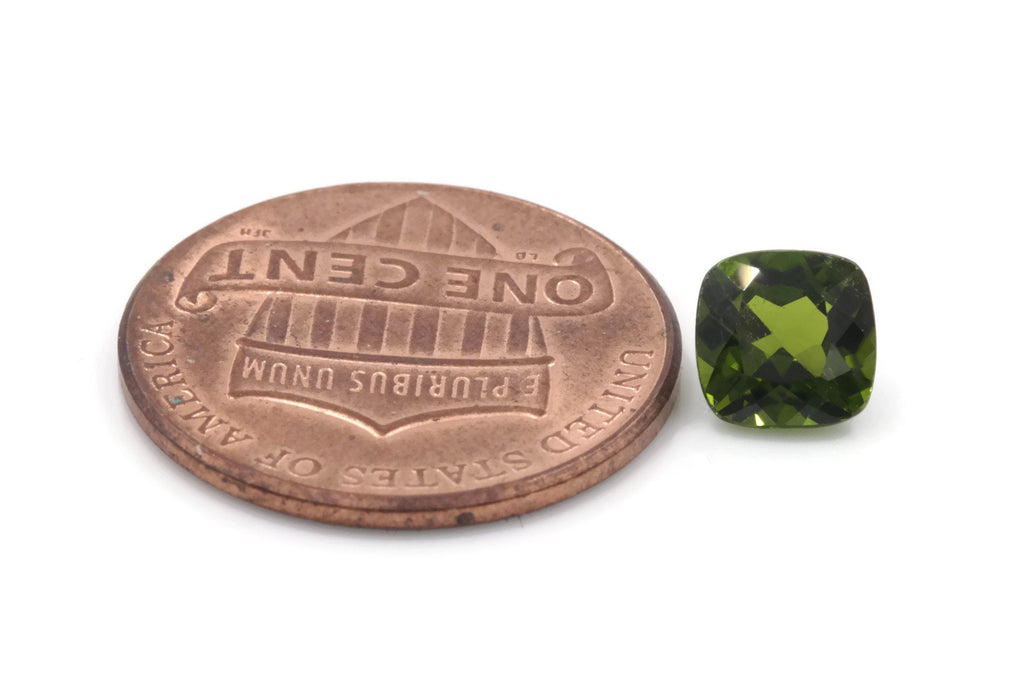 Natural Chrome Green Gemstone green stone natural chrome stone green diopside gems 6mm Square 2pcs set Pair DIY Jewelry Supplies-Planet Gemstones