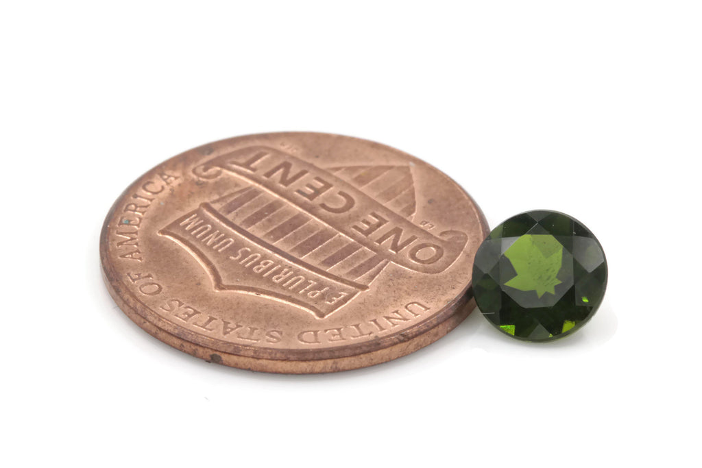 Natural Chrome Green Gemstone green stone natural chrome stone green diopside gems 6.5mm Round 2pcs set Pair DIY Jewelry Supplies-Planet Gemstones