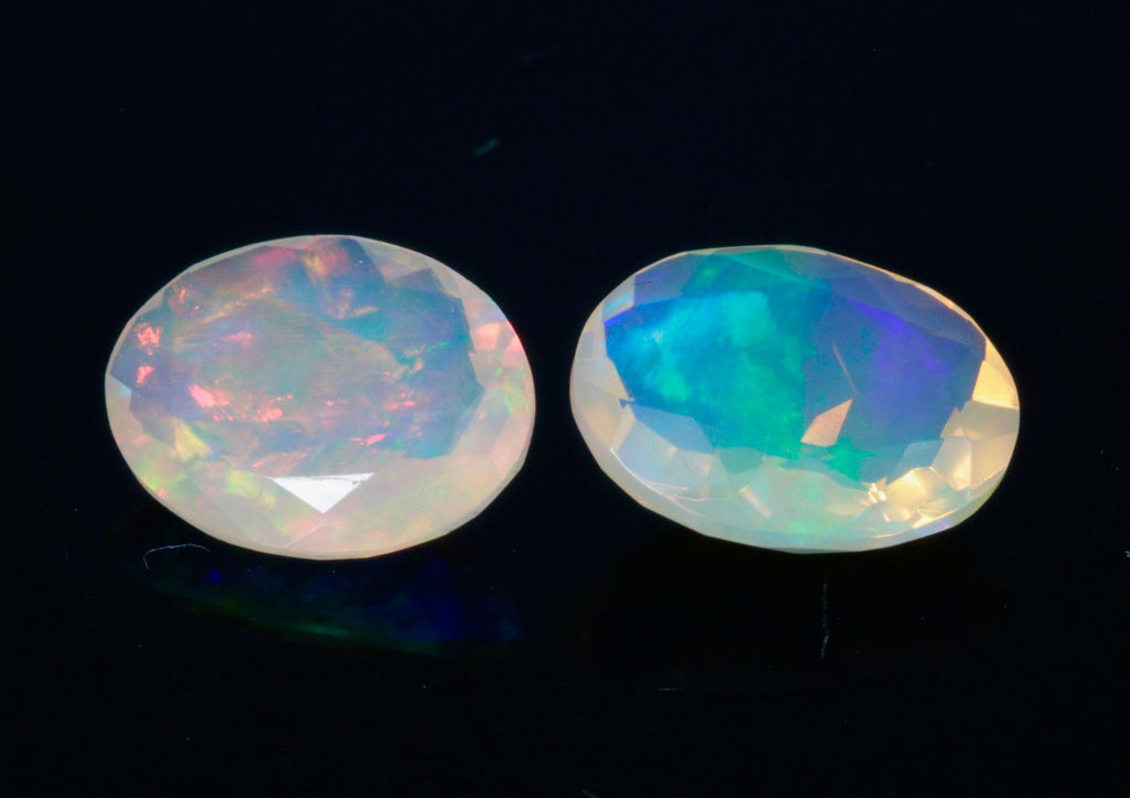 Natural Opal Ethiopian Opal Loose Ethiopian Opal Natural Welo Opal Rainbow Fire Opal Ethiopian Opal Faceted Oval, 10x8mm, 2.67ct-Planet Gemstones