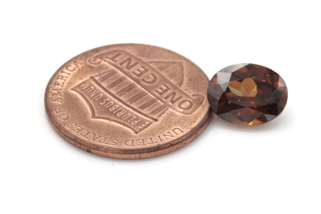 Natural Champagne Zircon Gemstone Faceted Zircon Loose Stone December Birthstone Genuine Champagne Zircon Faceted OV 9x7mm 5.70ct-Planet Gemstones