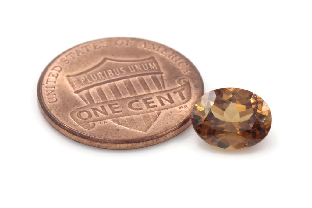 Champagne Zircon Oval 8x6mm-Planet Gemstones