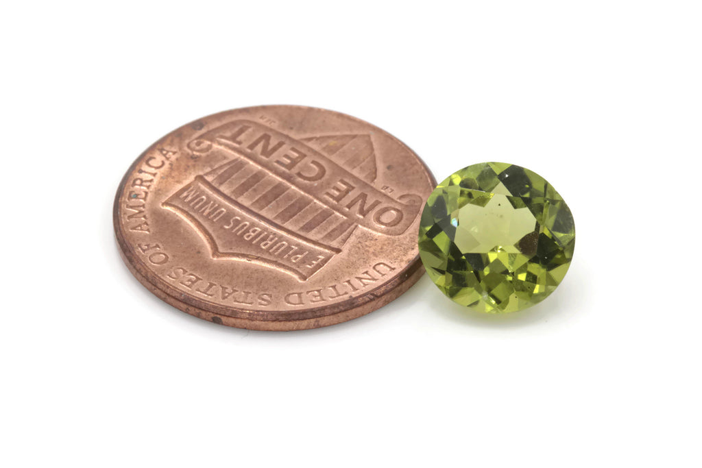 Natural Green Peridot Gemstone 9mm 5.70ct Round Matching Pair August Birthstone DIY Jewelry Supplies Peridot Gift for Her-Planet Gemstones