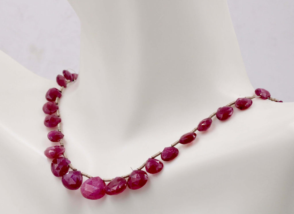 Genuine ruby beads Ruby bead necklace ruby gemstone beads ruby fuchsite beads necklace for women ruby necklace 5-9mm, 6 inches-Ruby-Planet Gemstones